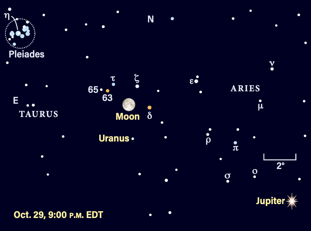 Oct. 29, 2023, 9 PM EDT: The Moon and Uranus