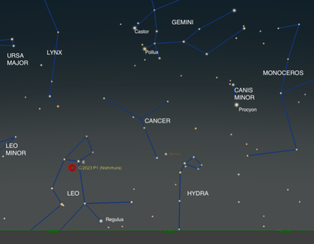 Comet Nishimura on September 7, 2023, 1 hour before sunrise