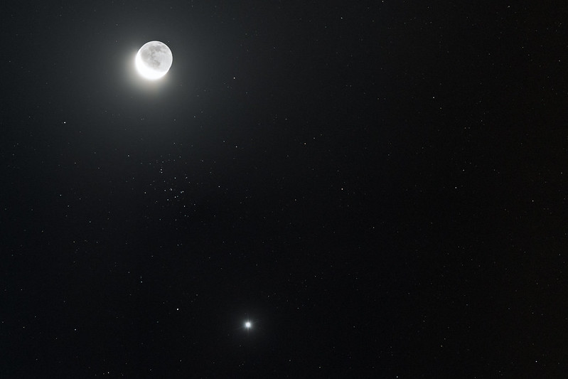 The Moon, Venus, and M44