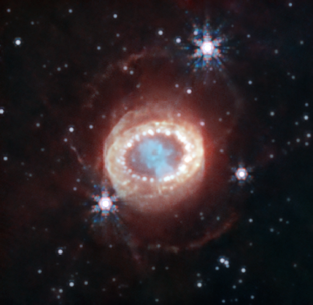 Supernova 1987A, as seen by JWST's NIRcam instrument.
