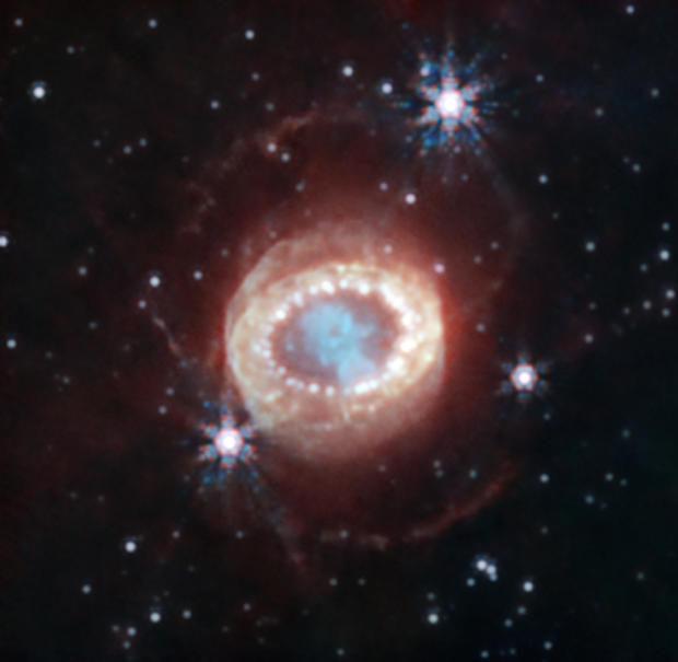 Supernova 1987A, imaged with JWST