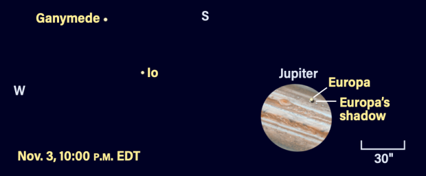 Jupiter and moons, Nov. 3, 2023, 10 P.M. EDT