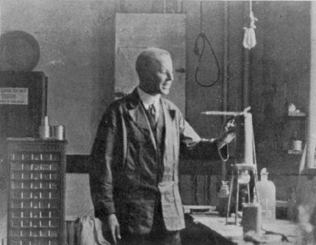 Bertram Boltwood, shown in the lab at Yale in 1917.