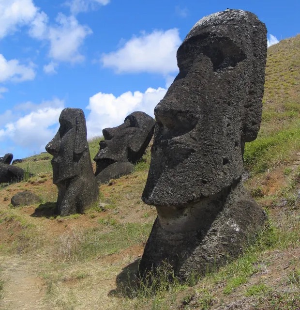 Easter Island, home to nearly 1,000 moai statues, will be the prime spot to see on annular solar eclipse on Oct. 2, 2024. Photo: Wikimedia Commons