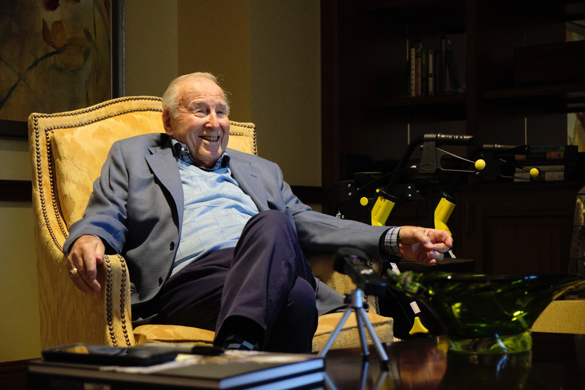  Lovell grins as he discusses with the authors Apollo 8 and his NASA career.
