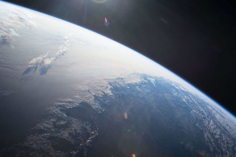 The curvature of the Earth is visible in this 2014 photo, which ESA astronaut Samantha Cristoforetti snapped from the International Space Station. Source: NASA/Samantha Cristoforetti