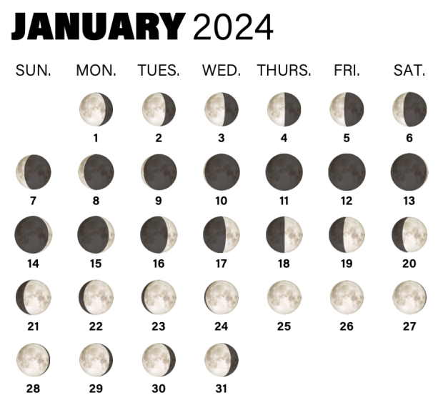 Moon Phases in January 2024