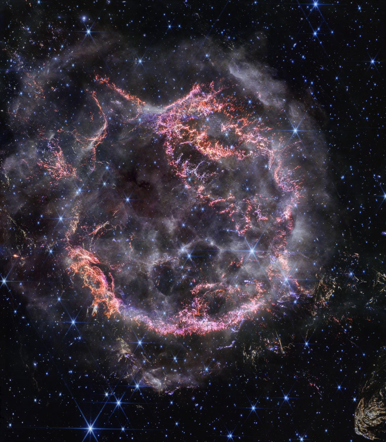 JWST NIRCam image of Cas A supernova remnant