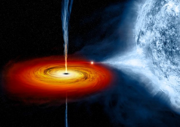 An artist’s illustration of the black hole Cygnus X-1. Credit: NASA/CXC/M.Weiss