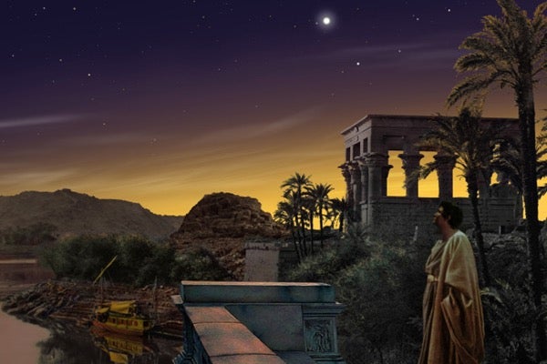 Could the Star of Bethlehem have been caused by a "great conjunction" of the bright planets Venus and Jupiter? On June 17, 2 B.C., the planets had come so close they would have almost appeared as one object, similar to the conjunction of Jupiter and Saturn in 2020. Ron Miller/Astronomy magazine