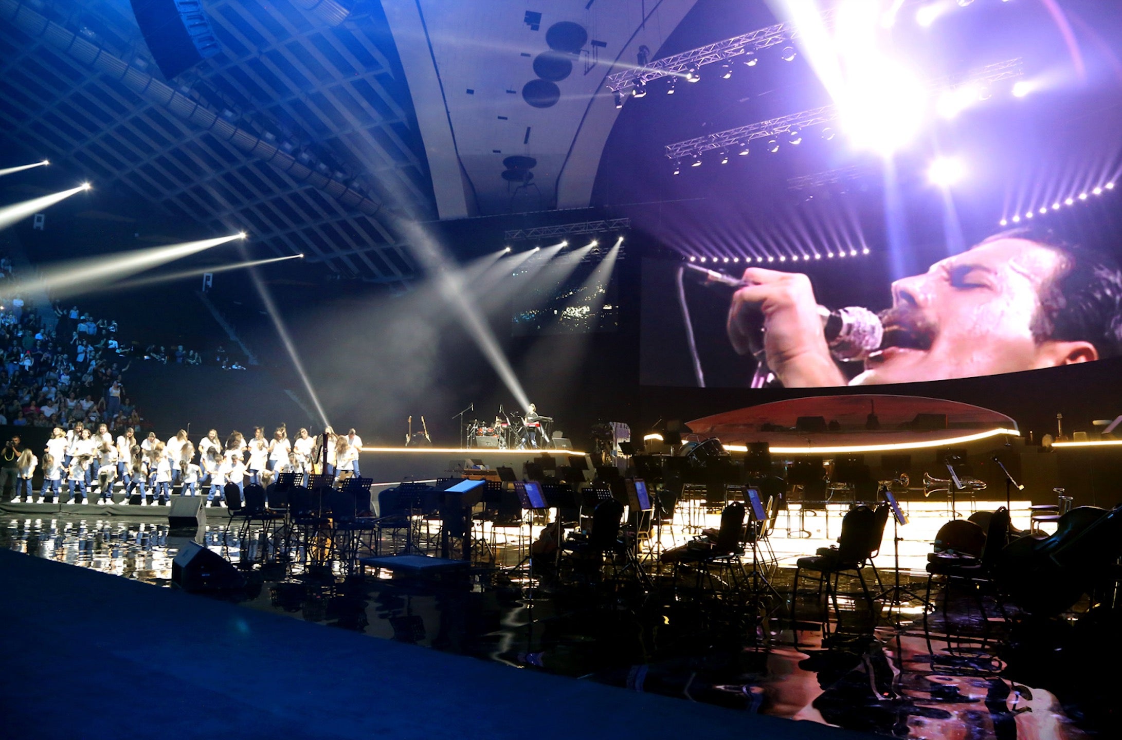 An emotional moment at Starmus arrived when the Children’s Choir of Tavush sang in synched unison with Freddie Mercury, delivering a medley including “We Are the Champions.” Credit: David J. Eicher