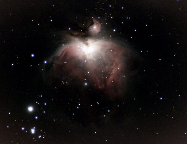 The pink glow of the Orion Nebula (M42) is a beautiful sight with Vaonis’ Vespera scope.