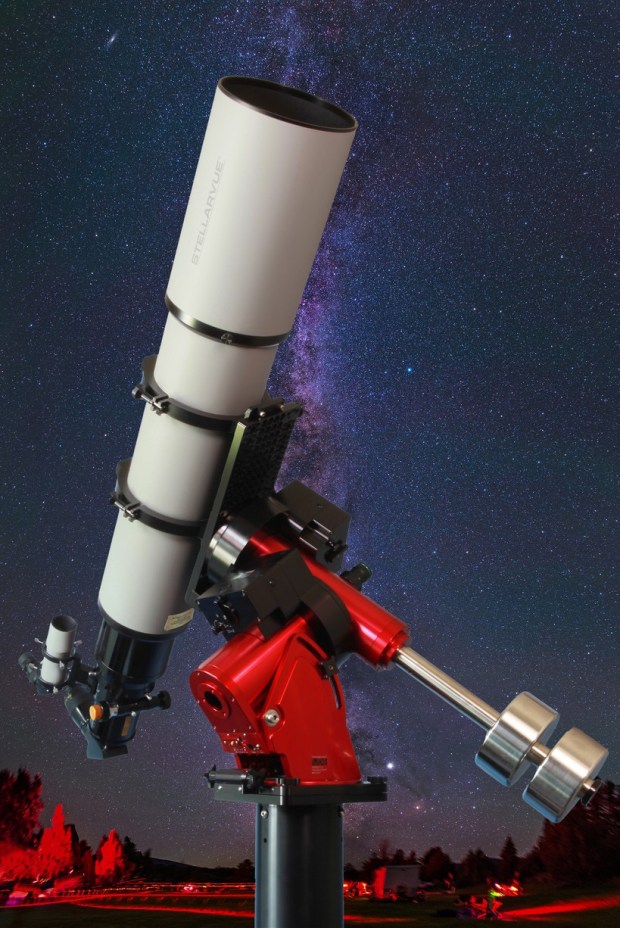 Stellarvue SVX180T Triplet APO Refractor, shown with optional equipment, is one of the best expensive telescopes.