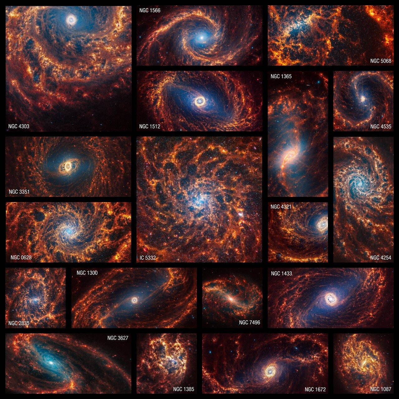 JWST releases 19 aweinspiring images of spiral galaxies