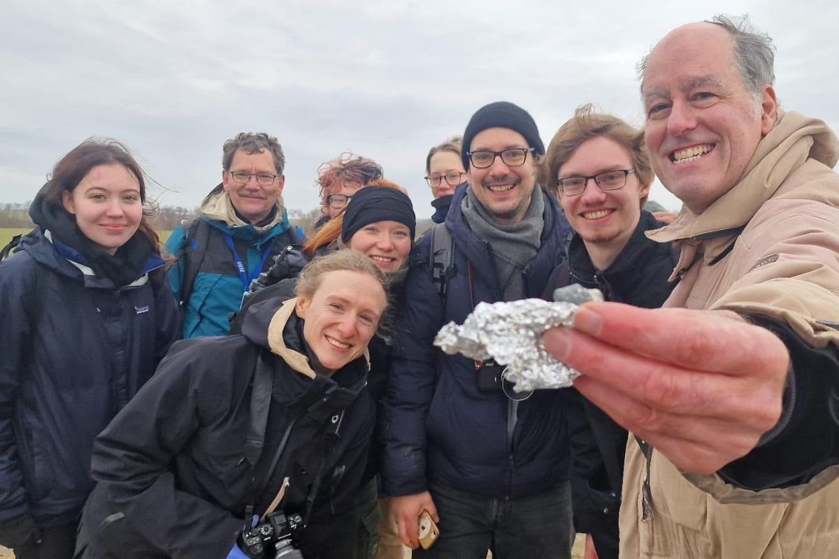 The first fragment of 2024 BX1 recovered by the Natural History Museum/DLR/Freie Universtaet Berlin team. Credit: Natural History Museum in Berlin.