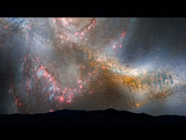 The inevitable collision between the Milky Way and Andromeda galaxies will create a spectacular skyscape 4 billion years in the future
