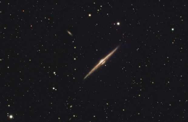 NGC 4565, the Needle Galaxy, was imaged with a ZWO ASI294MC Pro on a Takahashi FSQ-106N with 18 hours and 50 minutes of exposure.