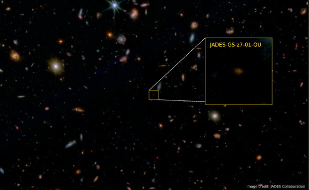 JWST's false-color image of the JADES-GS-z7-01-QU galaxy