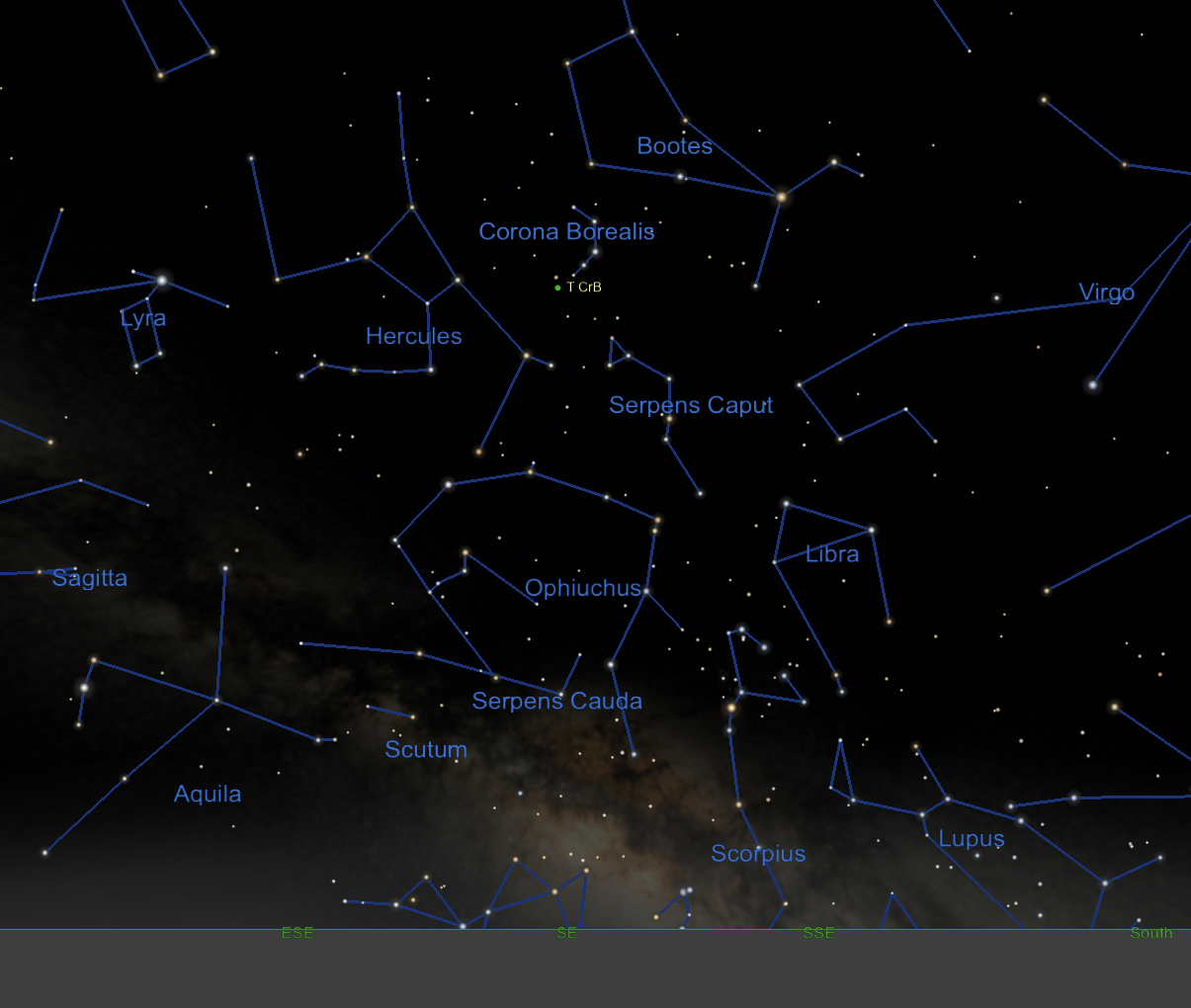 The constellations Corona Borealis, Hercules, and more