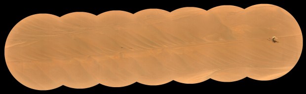The Remote Microscopic Imager (RMI) camera aboard NASA's Perseverance Mars rover took these zoomed-in images of the Ingenuity Mars Helicopter and one of its rotor blades on Feb. 24, 2024, the 1,072nd Martian day, or sol, of the mission. Credit: NASA/JPL-Caltech/LANL/CNES/CNRS.