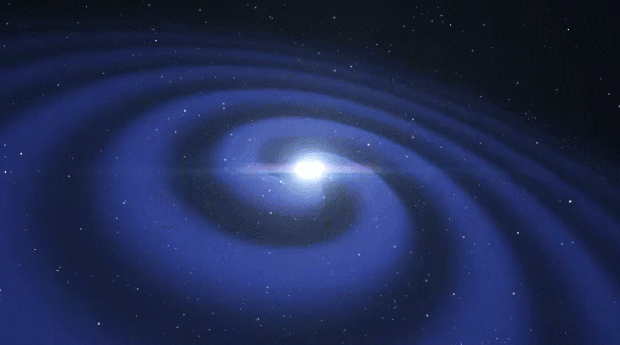 This artist’s impression video shows how two tiny but very dense neutron stars merge and explode as a kilonova. Credit: European Southern Observatory (ESO).