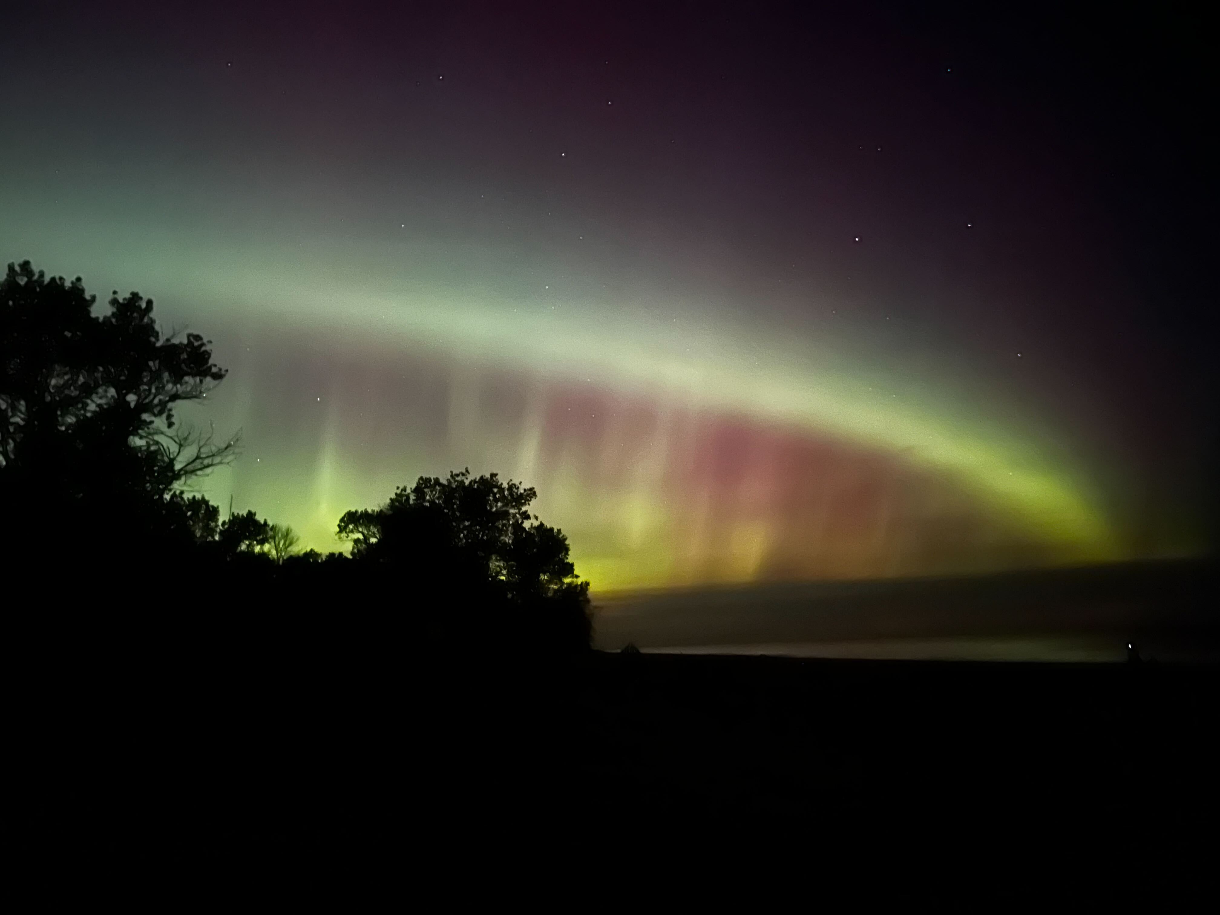 The northern lights at Kohler-Andrae State Park in Wisconsin.